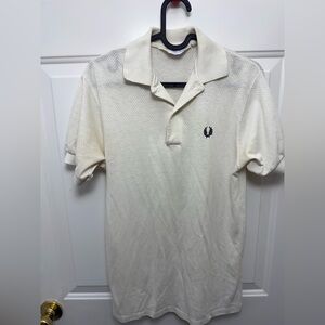 Unisex Vintage Fred Perry White Polo Size Medium Preppy Collegiate
